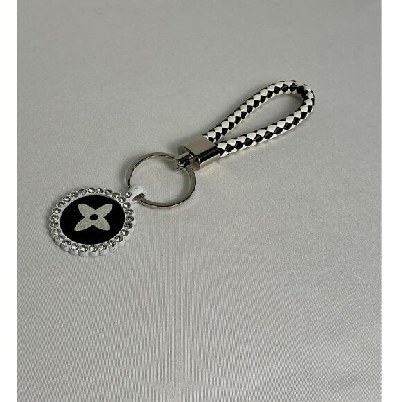 Louis Vuitton multicolor Murakami canvas Braided leather keychain Black & White